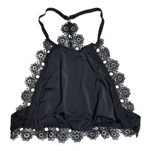 Aerie lace crochet black bralette size L